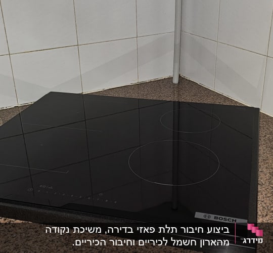 כיריים חשמליות מותקנות על משטח מטבח